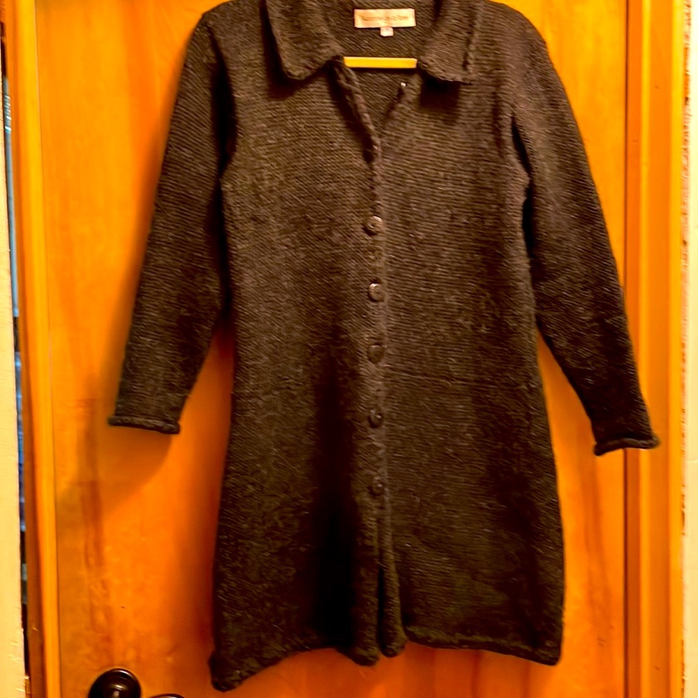 Suzanne de la Torre hand knit full length wool sweater/coat